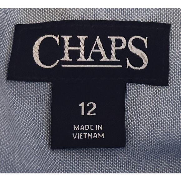Chaps Blue Oxford Button-Down Long Sleeve Shirt Boy's 12 - Picture 5 of 6